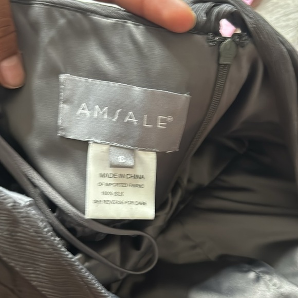 AMSALE charcoal Silk Chiffon - Picture 7 of 10